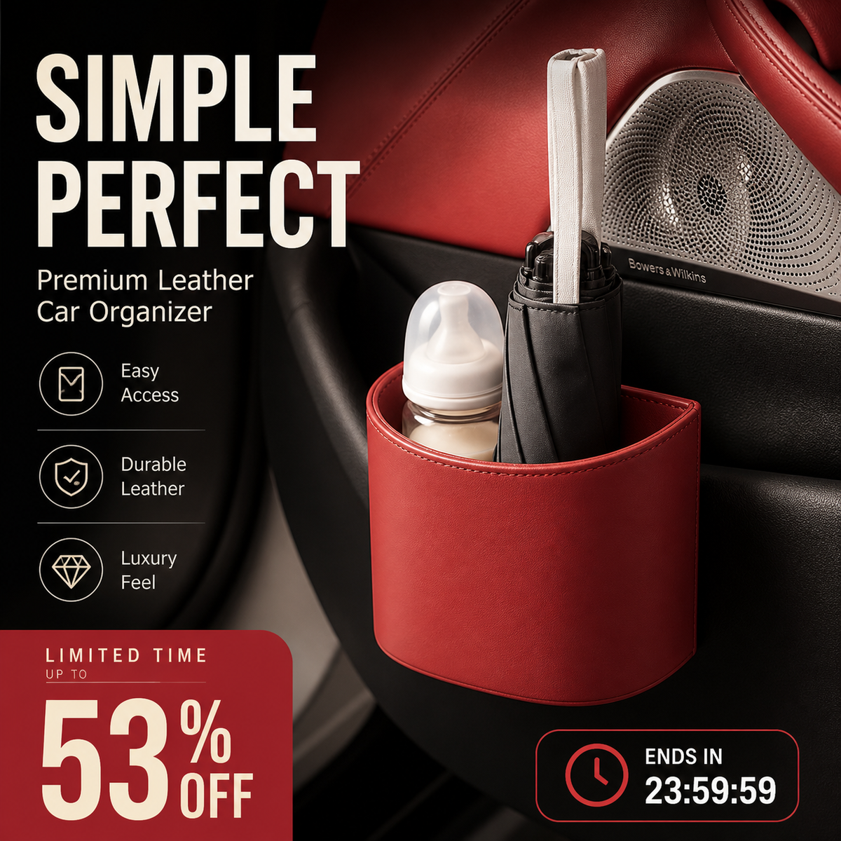🥳2026 HOT SALE🥳💞50K+ VERKOCHT!🚗🧺 53% KORTING! Lederen autodeur bekerhouder – Brede opening, gemakkelijk bereikbaar voor drankjes en telefoon. Stevige clipbevestiging. Gemaakt van duurzaam PU-leer, sterk & stijlvol. 🛡️✨