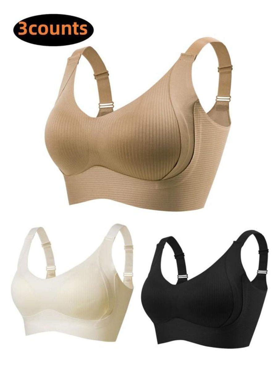 【1+1 gratis】💖Fijn naadloos gestreepte bh – met W-vormige ondersteuning, comfort en stijl in één.