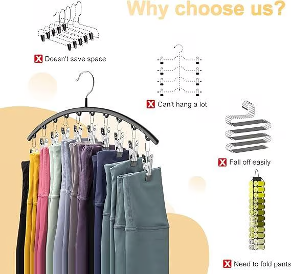 👖🔥 50% KORTING! Legging Organizer Hanger – 10 Broeken Netjes Opbergen & Meer Kast-Ruimte