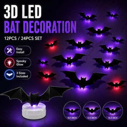 🦇 Halloween 3D vleermuis LED-wandlamp decoratie