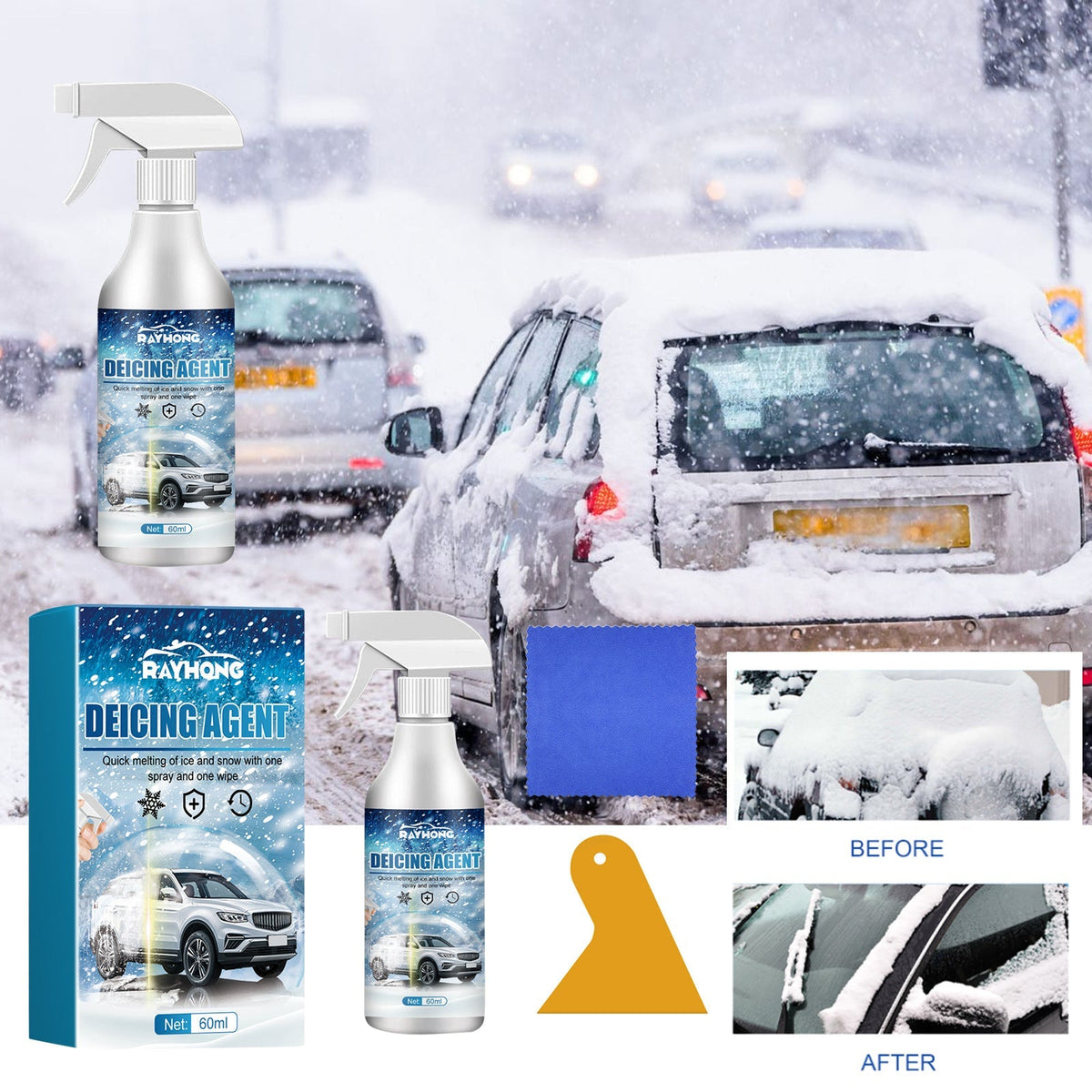 🔥Winterschlussverkauf 50% Rabatt 🔥Autoglas-Enteisungs- und Frostschutzmittel