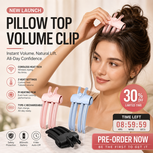 🎉48K+ Verkocht 💇 Draadloze Verwarmde Volumeclip voor Haarwortels, Draagbare Reisstylingtool voor Plat Fijn Haar