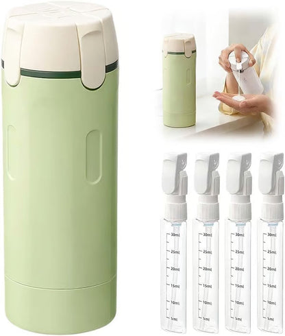 🧴4-in-1 Hervulbare Reisflessen Set – Lekvrij, Compact & Georganiseerd: Perfect Voor Reizen/Vakantie!