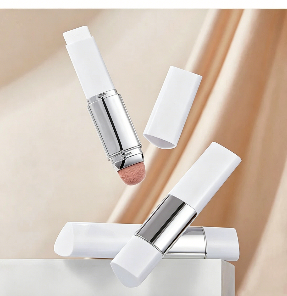 🎉1 + 1 GRATIS🎉[OFFICIËEL PRODUCT] BLANC Cover Cream Stick V/ Afneembare Kwast - Koreaanse Kleurveranderende Foundationstick met Collageencapsules (0,45 oz)