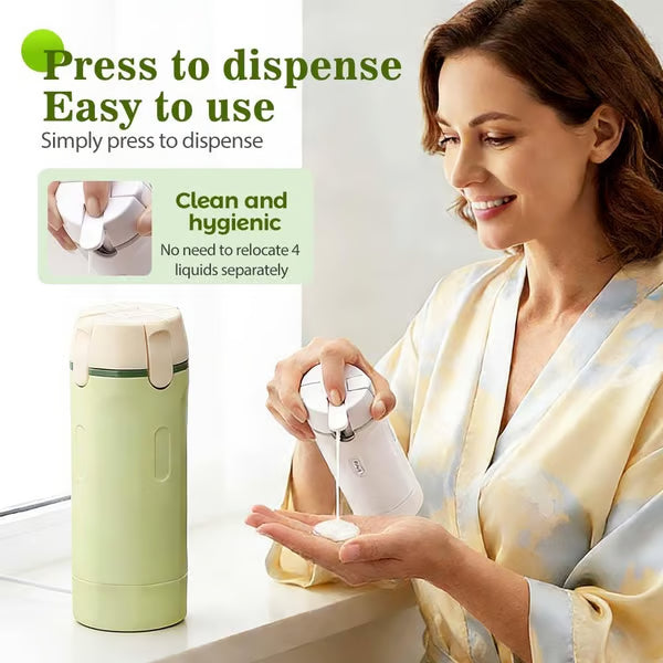 🧴4-in-1 Hervulbare Reisflessen Set – Lekvrij, Compact & Georganiseerd: Perfect Voor Reizen/Vakantie!