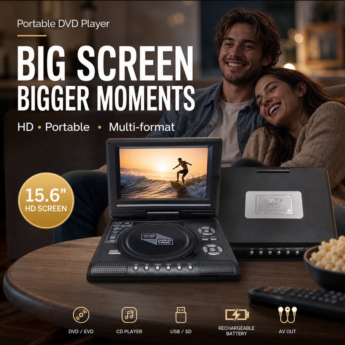📺 7,8" HD Draagbare DVD/EVD Speler – Groot Scherm, Oplaadbaar & Compatibel met DVD/CD/USB/SD – Ideaal voor Thuis & Onderweg 🔥 50% KORTING