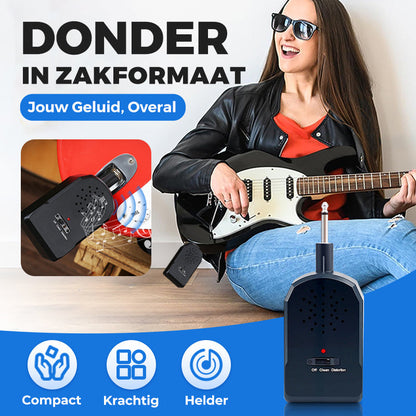 🎸 Speel Overal! Mini Draagbare Gitaarversterker-Set – Krachtig & Compact