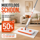 🧹 Handsfree platte mop met handig clipsysteem