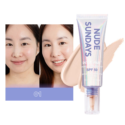 Koop 1 krijg 1 gratis Lichtgewicht en natuurlijke langhoudende vochtinbrengende foundation