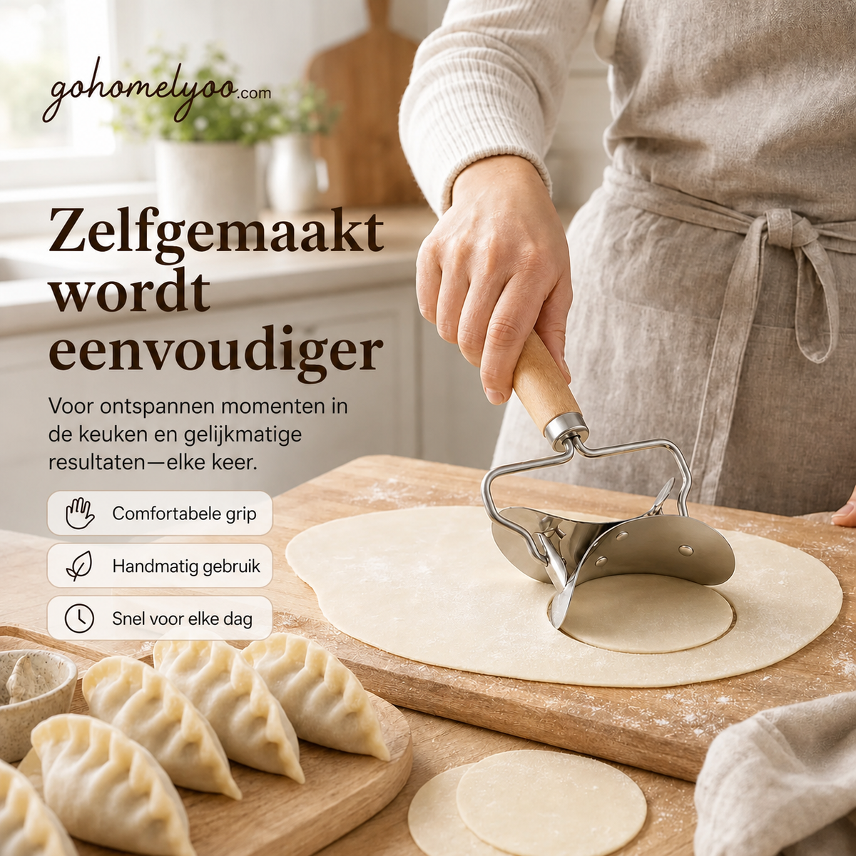 🥟🔥 50% KORTING! RVS Deeguitsteker – Maak Perfect Ronde Dumplingvellen Zonder Gedoe