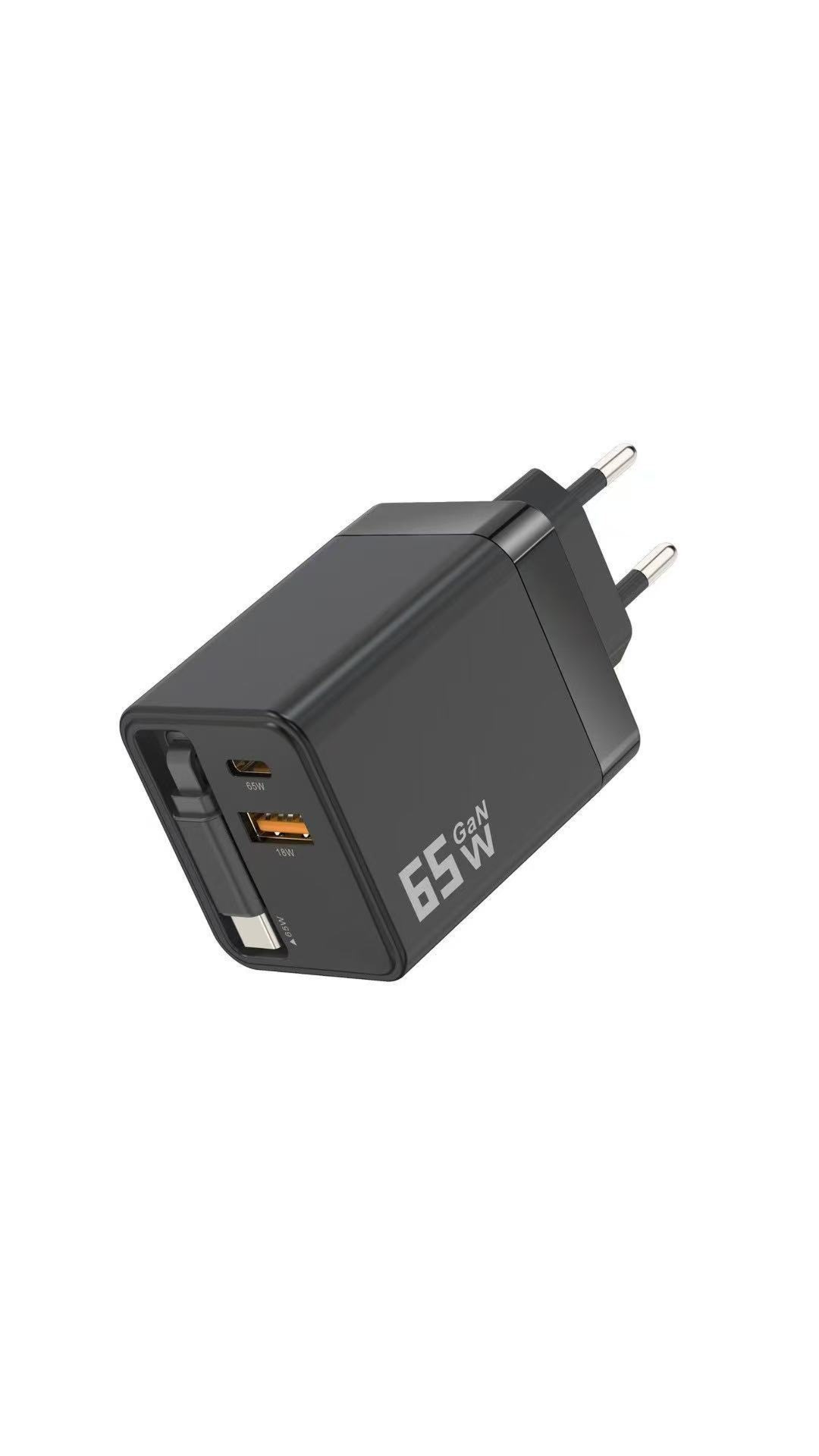 💥【LIMITED TIME 50% OFF】🔥 65W PD Snellader | Intrekbare Type-C Kabel 80cm | Compact & Draagbaar | Compatibel Telefoon/Tablet | Meerdere Kleuren