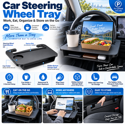 2-in-1 Autostuurtafel & stoelopening-organizer