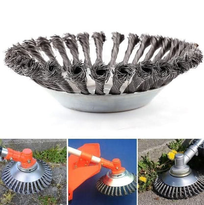 Draadborstel voor wieden in de tuin
