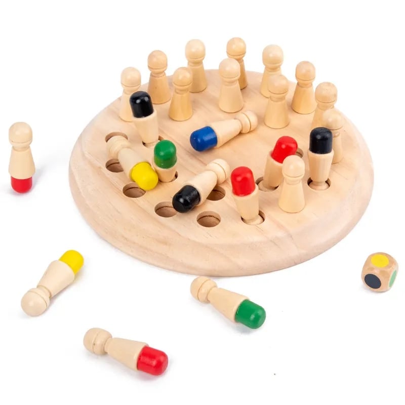 Houten geheugen - en kleurenspellen voor kinderen en ouderen
