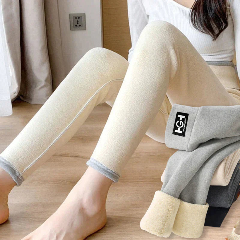 Modieuze thermische kasjmier slim-broek voor dames