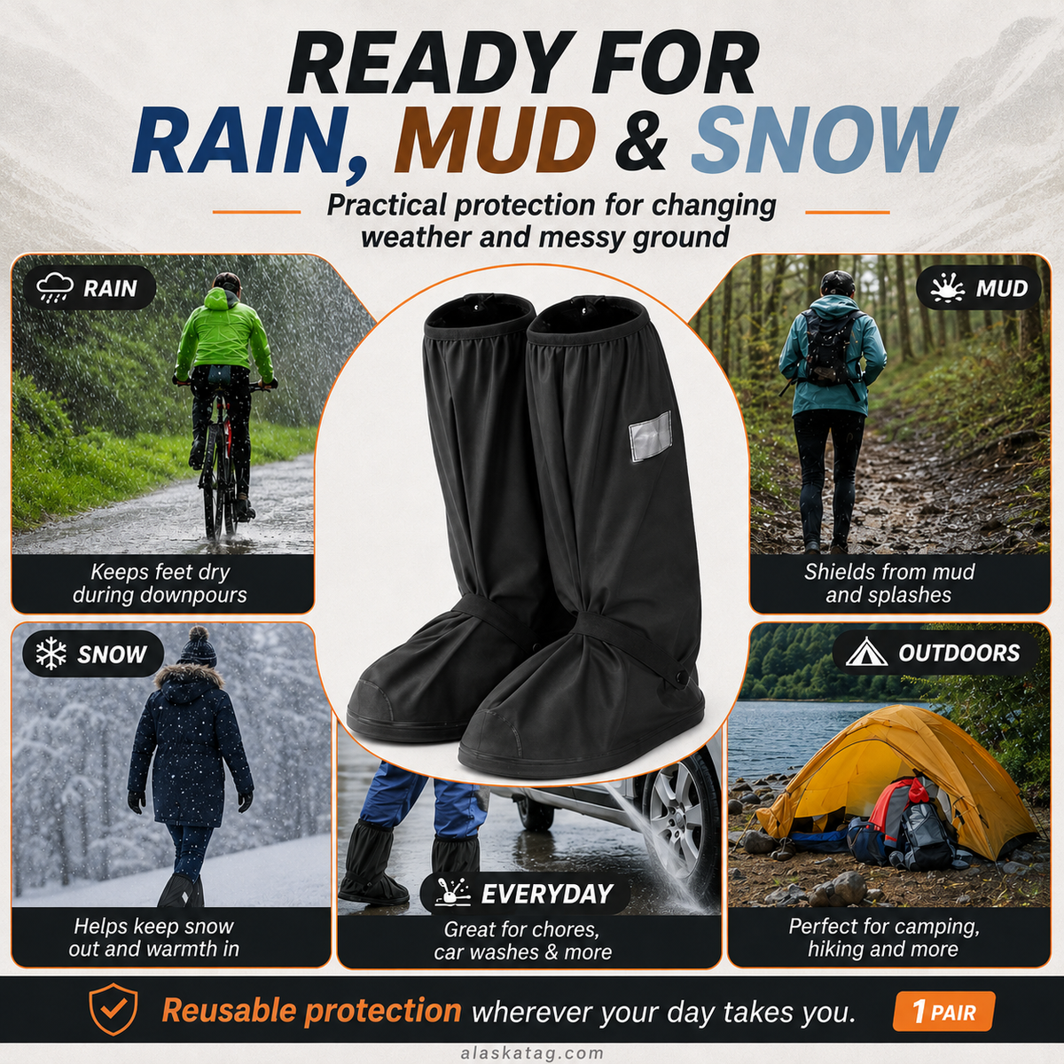 🔥 NU 60% KORTING! Lange Waterdichte Laarsovertrekken – Bescherm je Schoenen tegen Regen, Modder & Vuil | Makkelijk Over je Schoenen Aan te Trekken 🌧️