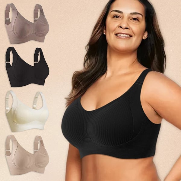 【1+1 gratis】💖Fijn naadloos gestreepte bh – met W-vormige ondersteuning, comfort en stijl in één.