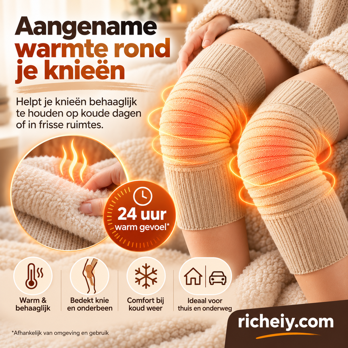 🥳2026 BESTSELLER🥾 Gebreide Kniewarmers – Zacht & Comfortabel, Rekbaar van M tot XL – Geschikt voor Sport, Dans & Dagelijks Gebruik – Voor 45–100kg – 1 of 3 Paar! 🛡️💨