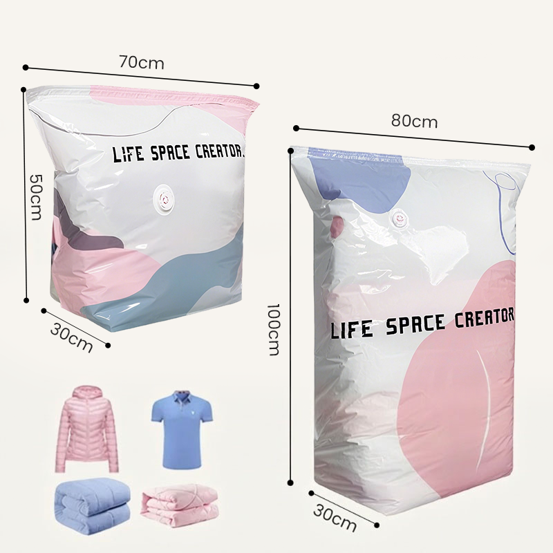 🧳💨 50% KORTING! Vacuümopbergzakken zonder pomp – Drukken en sluiten, geen pomp nodig. Bespaart 80% ruimte, houdt kleding droog en stofvrij. Perfect voor volumineus beddengoed en spullen buiten het seizoen. 🛏️🗄️