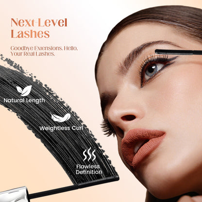 ✨ Waterdichte Fiber Mascara - Intense Lengte & Krul met Verrijkte Fibers voor Klontervrije Volume, De Hele Dag Lang 🌟