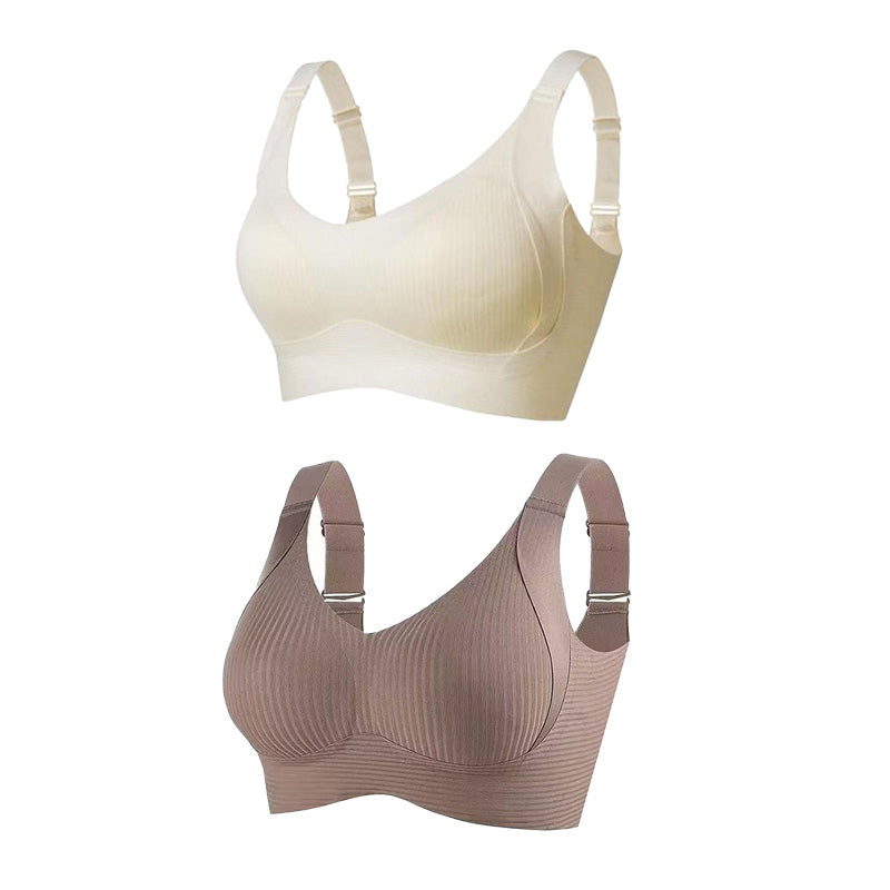 【1+1 gratis】💖Fijn naadloos gestreepte bh – met W-vormige ondersteuning, comfort en stijl in één.