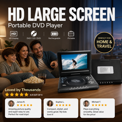 📺 7,8" HD Draagbare DVD/EVD Speler – Groot Scherm, Oplaadbaar & Compatibel met DVD/CD/USB/SD – Ideaal voor Thuis & Onderweg 🔥 50% KORTING
