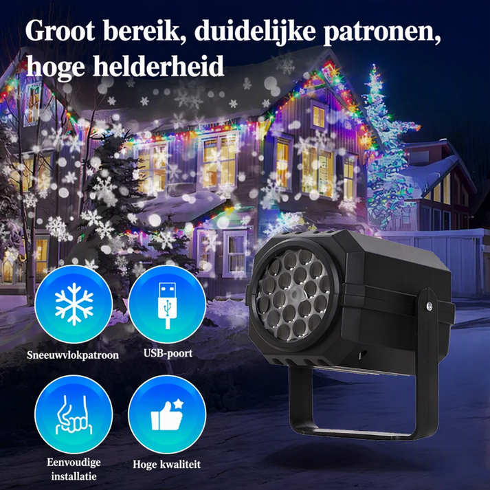 🎅50% KORTING! Roterende LED-Kerstpatroonprojectorlamp – 16 Feestelijke Patronen & Dynamisch Effect 🎄✨