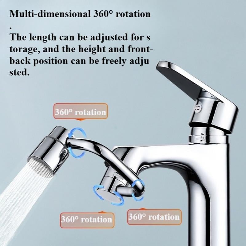 🎄Kerstdeal ALTIJD 50% KORTING!🚰 Universele Gootsteenkraan Verlengstuk (1080° Draaibaar): Dubbele Sproeistand + Anti-Spat – Makkelijk Te Installeren！
