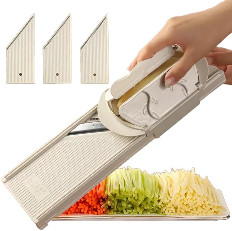 🎉4-in-1 Vegetable Slicer & Grater🥗  Dual-Guard Hand Protector with 4 Sharp Blade🔪