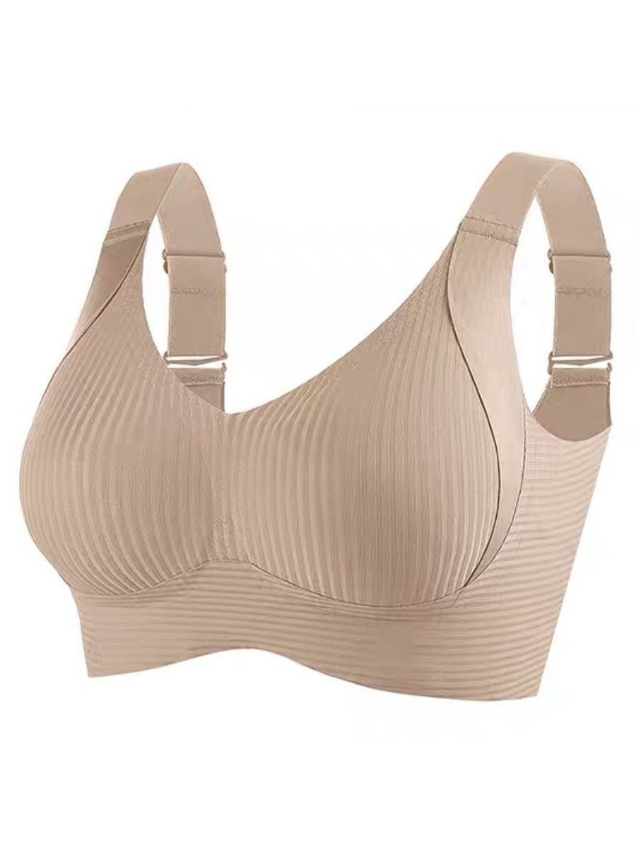 【1+1 gratis】💖Fijn naadloos gestreepte bh – met W-vormige ondersteuning, comfort en stijl in één.