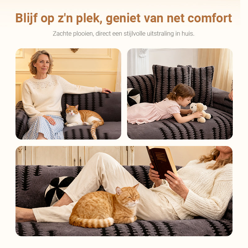 🎁Nieuw in 2026: 50% KORTING💥Zachte, pluche antislip-bankhoes – dikke gestreepte bankhoes, gezellige, winterbestendige meubelbeschermer voor de woonkamer, universele antislip-bankhoes