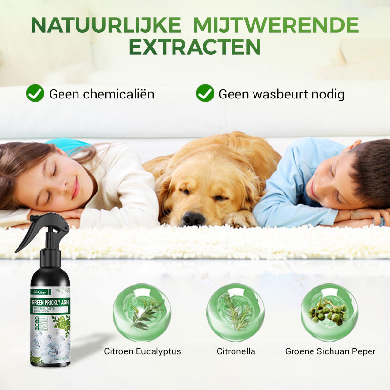 🦠💥 Krachtige Mijtenverwijderaar Spray – 100% Veilig & Effectief tegen Huisstofmijten! 🌿
