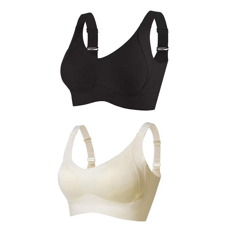 【1+1 gratis】💖Fijn naadloos gestreepte bh – met W-vormige ondersteuning, comfort en stijl in één.