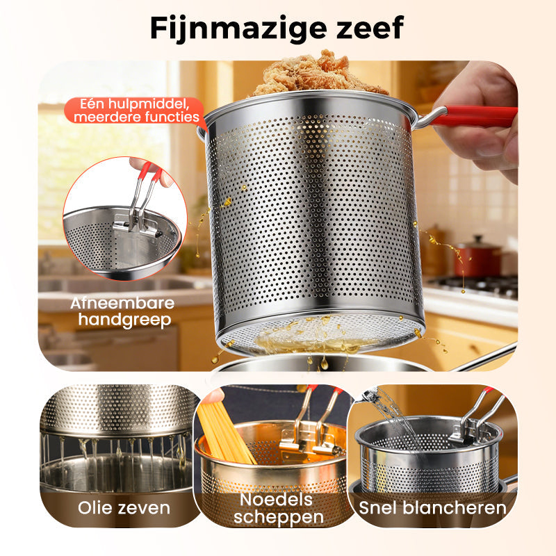 🔥 Multifunctionele friteuse van 304 roestvrij staal