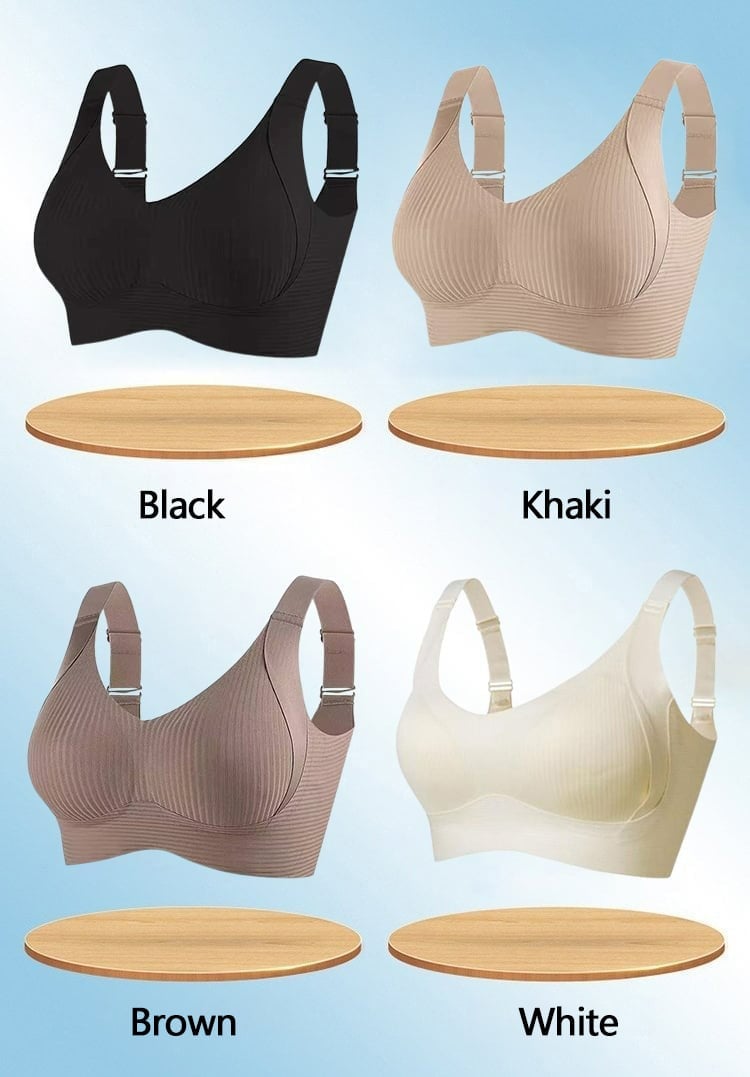 【1+1 gratis】💖Fijn naadloos gestreepte bh – met W-vormige ondersteuning, comfort en stijl in één.