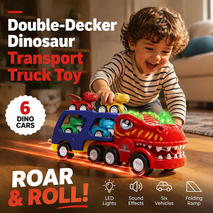 Dubbeldekker Dinosaurus Transportvrachtwagen Speelgoed