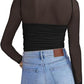 💃Laatste daguitverkoop -50% KORTING🎉Glinsterende mesh-top met ruches en lange mouwen voor dames