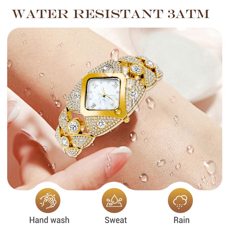 💜 Retro kwartshorloge met fonkelende steentjes⌚