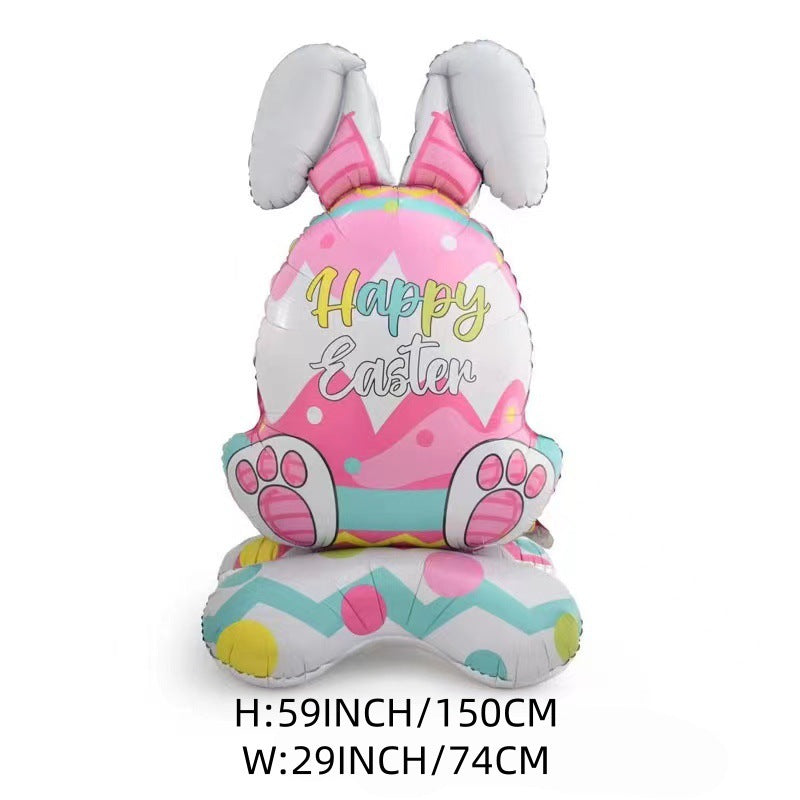 🎁PAASAANBIEDING: 50% KORTING!🐰🎉 Reusachtige 3D-ballon in de vorm van een konijn die vanzelf blijft staan. Feestelijke vreugde