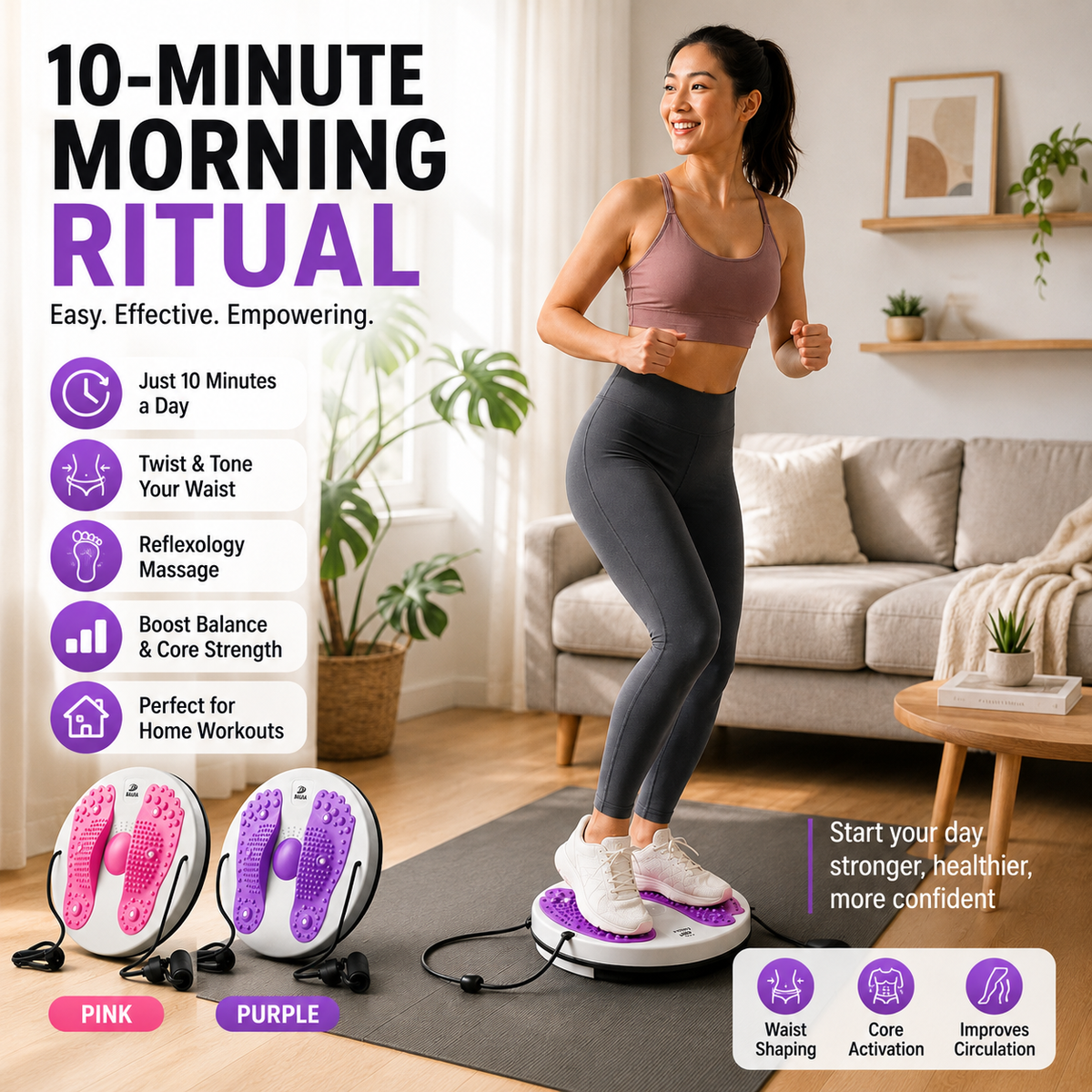 ✨ Massage- en balansbord voor de taille – Vet verbranden, een slankere taille en een betere bloedsomloop, gewoon thuis