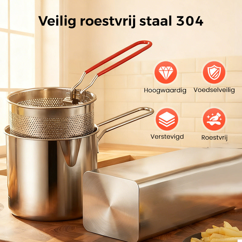 🔥 Multifunctionele friteuse van 304 roestvrij staal
