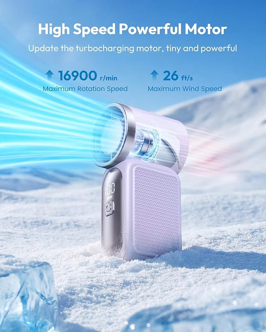 💨 Mini handventilator met LED-display | 🧊6 snelheden, 10,7 uur koelte | Weegt niets – gaat overal heen