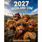 2027 Grappige Hooglandrund Kalender | A4 Wandkalender | Ontworpen door Isabel Kline