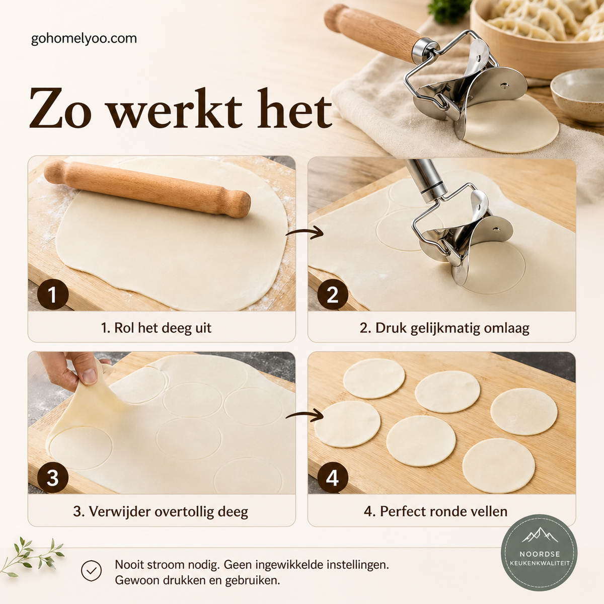 🥟🔥 50% KORTING! RVS Deeguitsteker – Maak Perfect Ronde Dumplingvellen Zonder Gedoe
