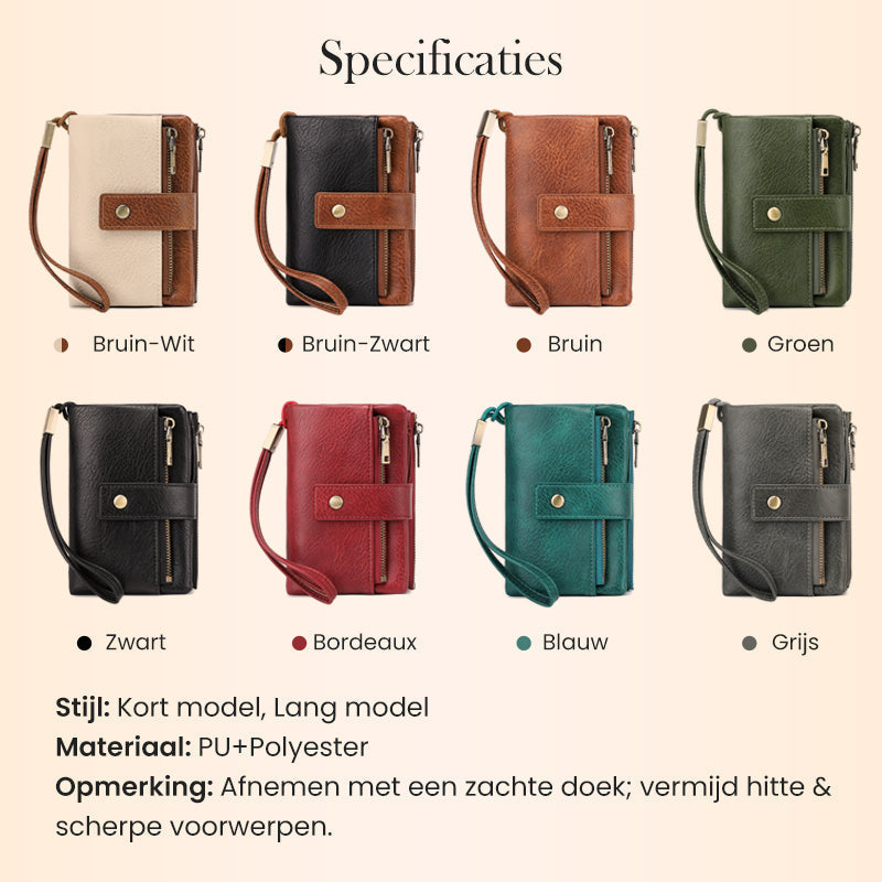 👜🔐Retro RFID-blockerende Tri-fold Portemonnee voor Dames – stijlvol, ruim & veilig