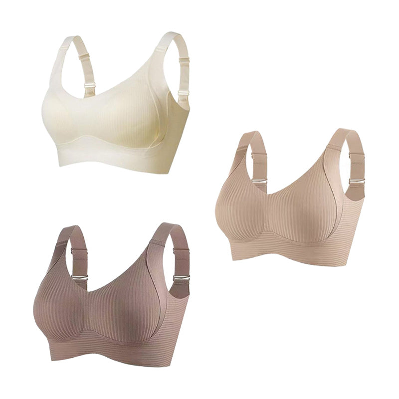 【1+1 gratis】💖Fijn naadloos gestreepte bh – met W-vormige ondersteuning, comfort en stijl in één.