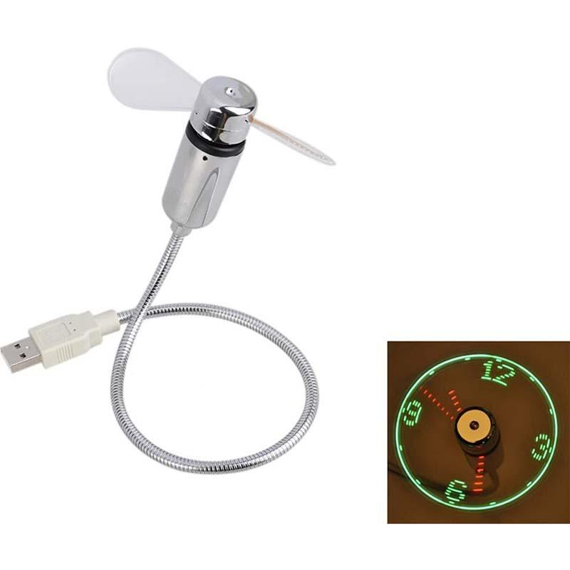 🔥Hot Sale🔥USB Ventilator met LED Klokverlichting
