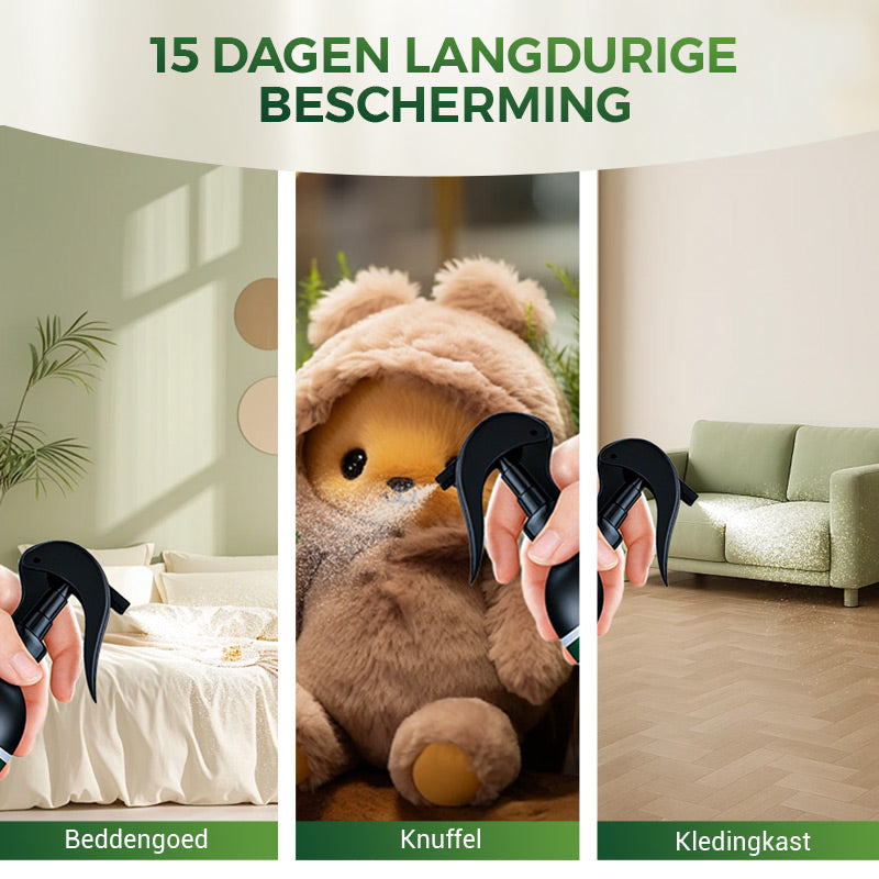 🦠💥 Krachtige Mijtenverwijderaar Spray – 100% Veilig & Effectief tegen Huisstofmijten! 🌿