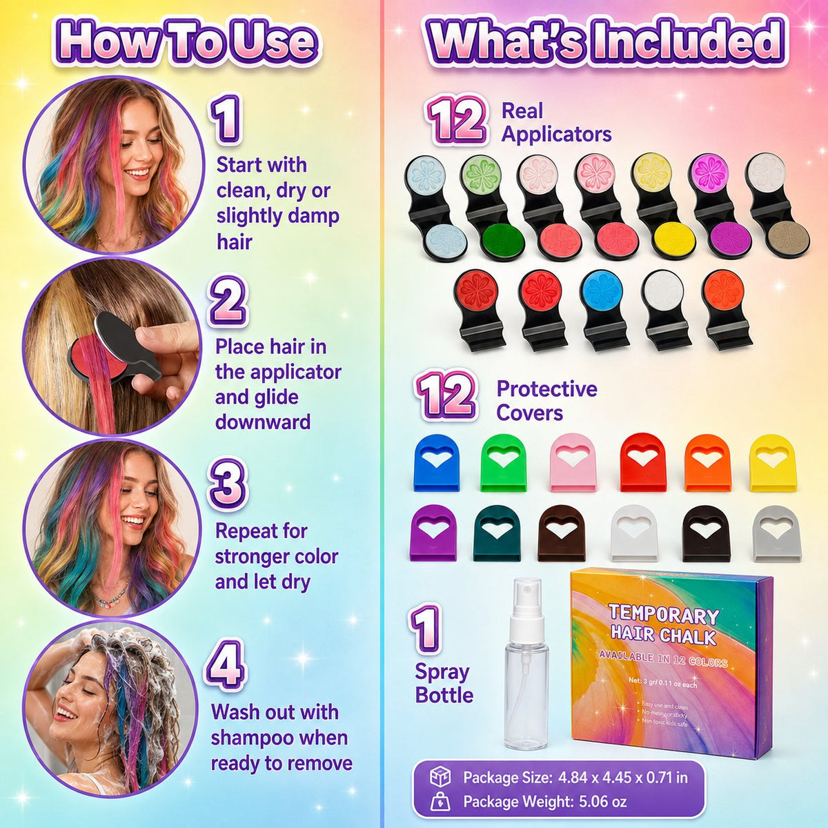 🔥 50% KORTING! 🌈 12-Kleuren Tijdelijke Haarkrijtset – Met Applicator | Snel Kleur in je Haar Zonder Permanente Verandering ✨ NL