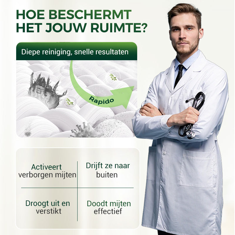 🦠💥 Krachtige Mijtenverwijderaar Spray – 100% Veilig & Effectief tegen Huisstofmijten! 🌿